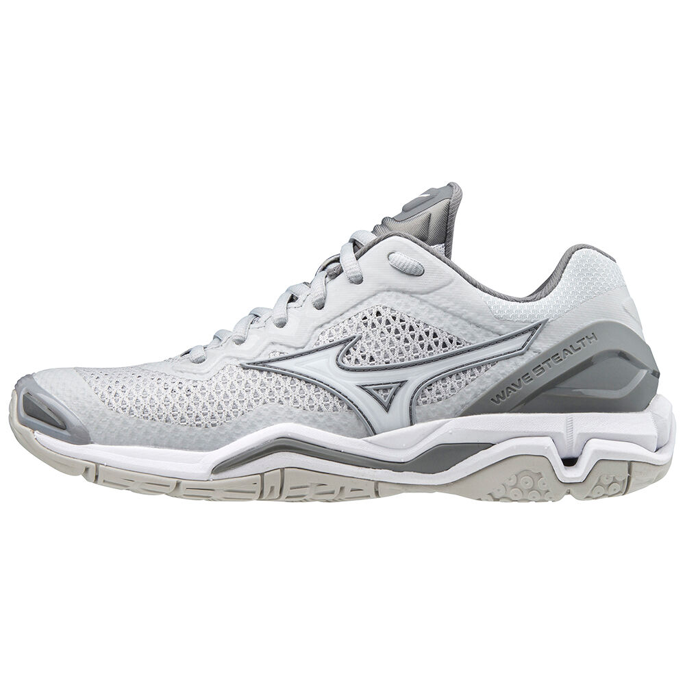 Tenis Futsal Mizuno Wave Stealth V Nb - Mulher - Branco/Cinzentas - YIQHM3268